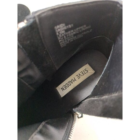 Steve Madden Hidden Wedge Sneaker Bootie Womens 8.5 Ankle Boot Black Suede Saidi - Picture 8 of 9